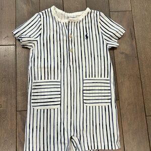 Polo by Ralph Lauren Striped Blue and White Kids One Piece